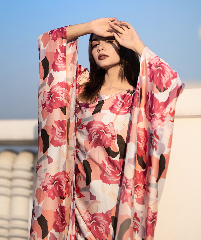 Rose Floral Print Kaftan Web 1