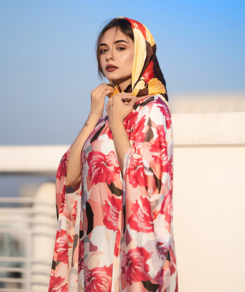 Rose Floral Print Kaftan Web 3