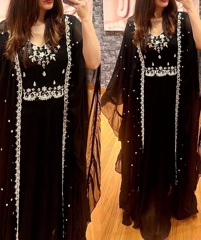 Eid Koti Gown Black Color