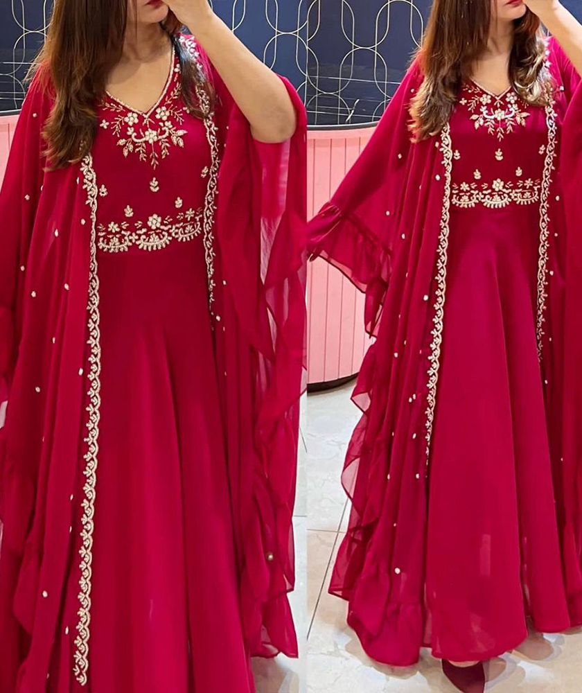 Eid Koti Gown Red Color